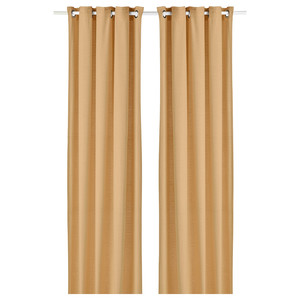 MOALINA Curtains, 1 pair, yellow, 145x300 cm