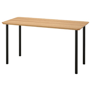 ANFALLARE / ADILS Desk, bamboo, black, 140x65 cm