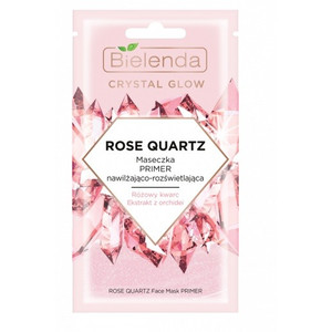 Bielenda Crystal Glow Moisturising-Illuminating Primer Face Mask Rose Quartz Vegan 8g