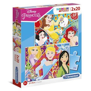 Clementoni Supercolor Children's Puzzle Disney Princess 2x 20 3+