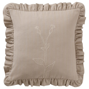 ÅKERNEJLIKA Cushion cover, beige/embroidery, 50x50 cm