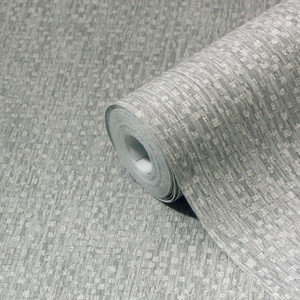 GoodHome Vinyl Wallpaper on Fleece Tarenna, silver