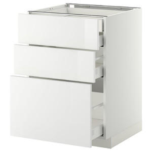 METOD / MAXIMERA Base cb 3 frnts/2 low/1 md/1 hi drw, white, Ringhult white, 60x60 cm