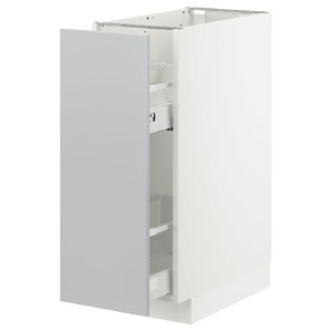 METOD Base cabinet/pull-out int fittings, white/Veddinge grey, 30x60 cm