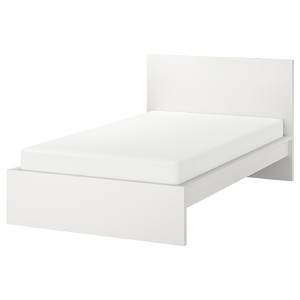 MALM Bed frame, high, white, Luröy, 120x200 cm