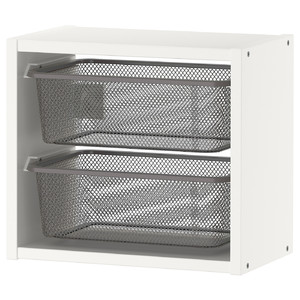 TROFAST Wall storage, white/dark grey, 34x21x30 cm