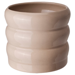 HASSELBUKETT Plant pot, in/outdoor/beige, 12 cm