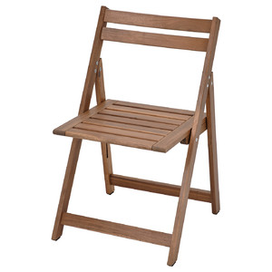 NÄMMARÖ Chair, outdoor, foldable/light brown stain