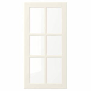 BODBYN Glass door, off-white, 40x80 cm