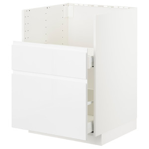 METOD / MAXIMERA Base cabinet f TALLSJÖN, white/Voxtorp glossy/white, 60x60 cm