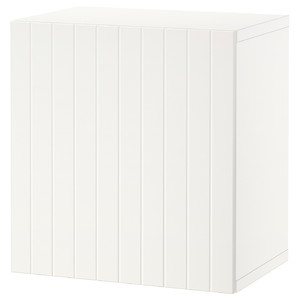 BESTÅ Wall-mounted cabinet combination, white/Sutterviken white, 60x42x64 cm