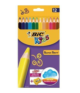 BIC Kids Super Soft Colour Pencils Jumbo 12 Colours