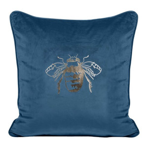 Cushion Blink 45 x 45 cm, blue/gold
