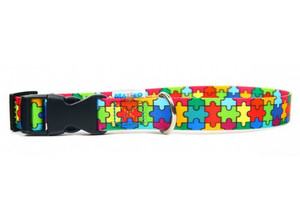 Matteo Dog Collar Plastic Buckle 25mm, puzzle