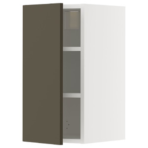 METOD Wall cabinet with shelves, white/Havstorp brown-beige, 30x60 cm