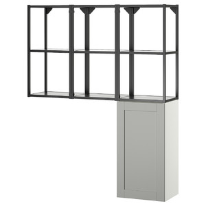 ENHET Storage combination, anthracite/grey frame, 120x32x150 cm