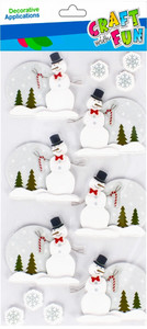 Christmas 3D Decorative Stickers Snowman 6pcs