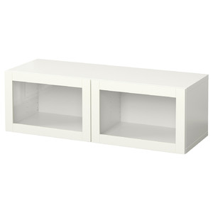 BESTÅ Wall-mounted cabinet combination, white/Sindvik white, 120x42x38 cm