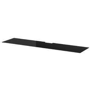 BESTÅ Top panel for TV for TV, glass black, 180x40 cm