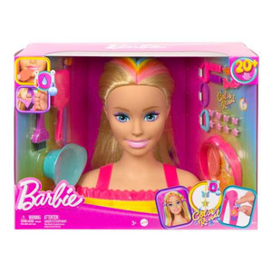 Barbie® Deluxe Styling Head Totally Hair, Blonde Rainbow Hair HMD78 3+