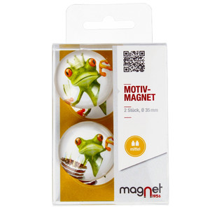 Glass Motiv Magnet 3.5cm 2pcs Frogs Comic