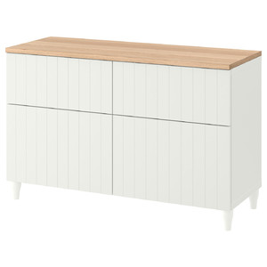 BESTÅ Storage combination w doors/drawers, white/Sutterviken/Kabbarp white, 120x42x76 cm