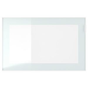 GLASSVIK Glass door, white/light green frosted glass, 60x38 cm