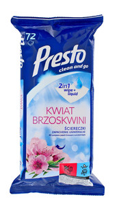 Presto Universal Wet Cleaning Wipes Peach Blossom 72pcs