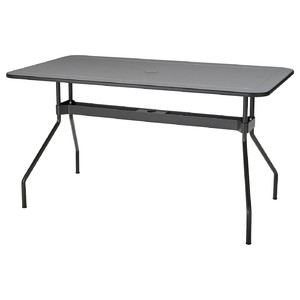 VIHOLMEN Table, outdoor, dark grey, 135x74 cm