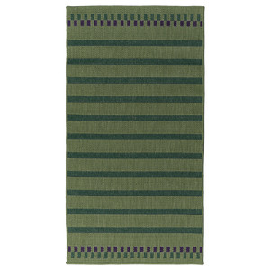 KORSNING Rug flatwoven, in/outdoor, green purple/striped, 80x150 cm