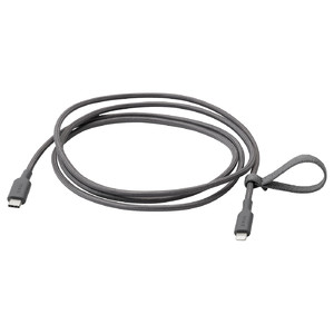 LILLHULT USB-C to lightning, dark grey, 1.5 m