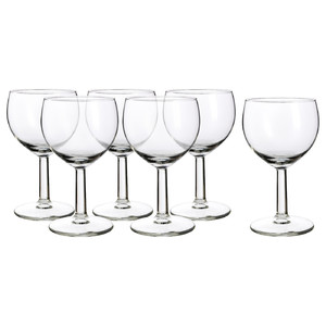 FÖRSIKTIGT Wine glass, clear glass, 16 cl, 6 pack