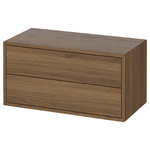 EKET Cabinet with 2 drawers, brown/walnut effect, 70x35x35 cm