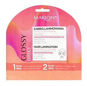 Marion Hair Lamination Treatment for Hair Lacking Shine, Frizzy 20ml + Hair Cap
