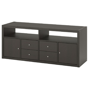 KALLAX TV storage combination, black-brown, 147x39x60 cm