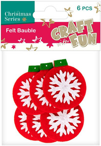 Christmas Decorations Felt Bauble 6pcs