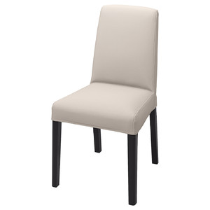 BERGMUND Chair, black, Hallarp beige