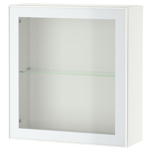 BESTÅ Shelf unit with glass door, white Glassvik/white/light green clear glass, 60x22x64 cm