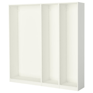 PAX 3 wardrobe frames, white, 200x35x201 cm
