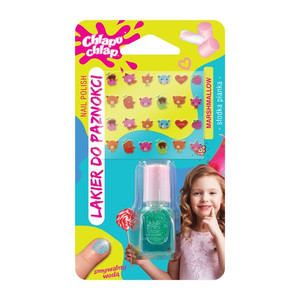 Nail Polish for Girls Water Washable + Nail Decoration Marshmallow 2ml, blue