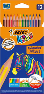 BIC Coloring Pencils Kids Evolution Stripes 12pcs