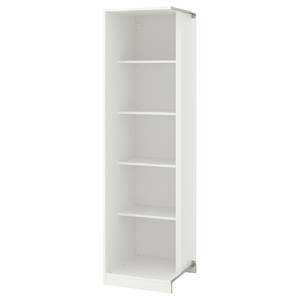 PAX Add-on corner unit with 4 shelves, white, 52.5x58x201.2 cm