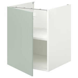 ENHET Bc w shlf/door, white/pale grey-green, 60x62x75 cm