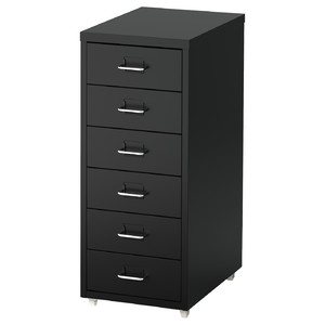 HELMER Drawer unit on castors, black, 28x69 cm