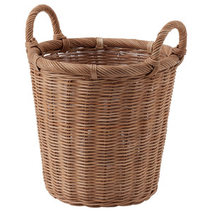 KAKTUSFIKON Plant pot, rattan, 24 cm