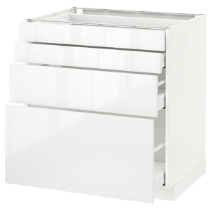 METOD / MAXIMERA Base cab 4 frnts/4 drawers, white/Ringhult white, 80x60 cm