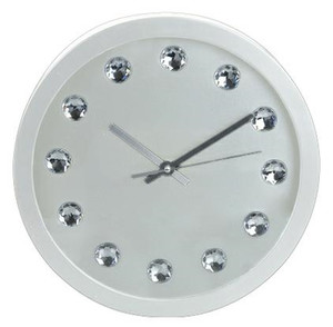 Wall Clock Intesi Diamanti, white