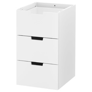 NORDLI Modular chest of 3 drawers, white, 40x68 cm
