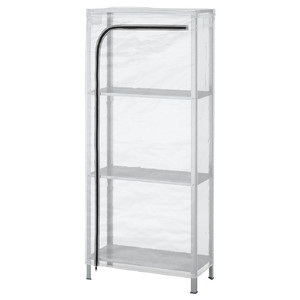 HYLLIS Shelf unit with cover, transparent, 60x27x140 cm
