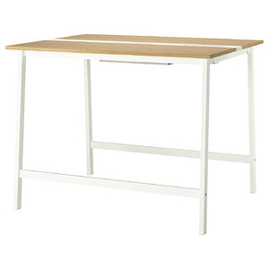 MITTZON Conference table, oak veneer/white, 140x108x105 cm